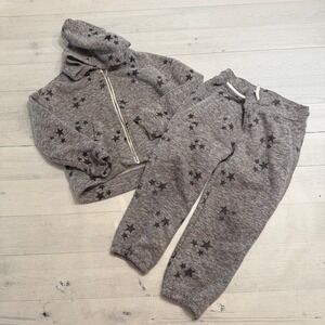 Rockets of Awesome toddler Grey Star grey zip up hoodie and sweatpants size 3